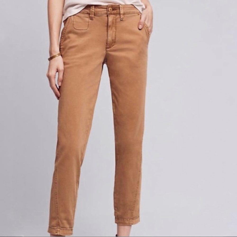 Anthropologie Tan Neutral Khaki Relaxed Fit Pants